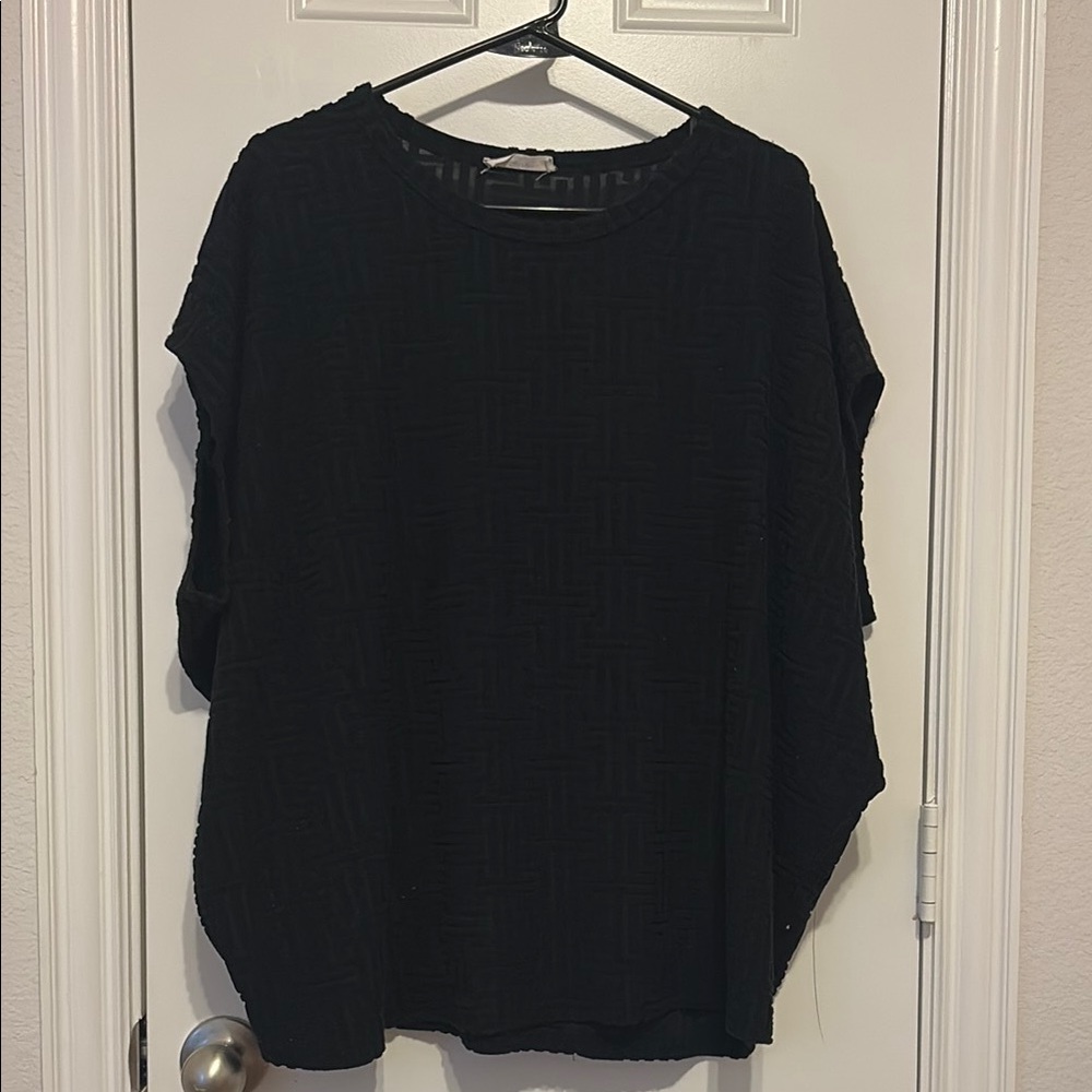 Entro Black Oversized Boxy Blouse